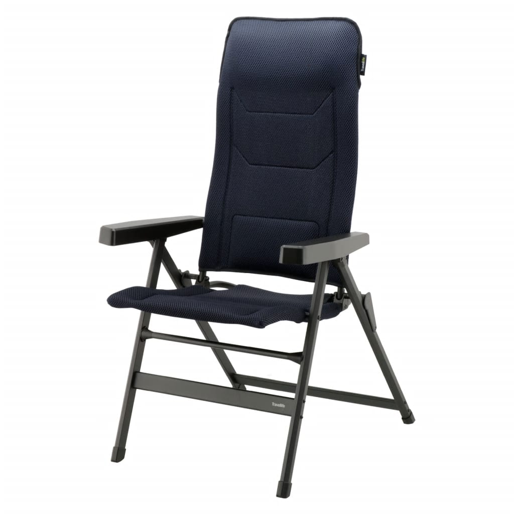 Travellife Luxury Foldable Camping Chair "Monaco Comfort" Blue