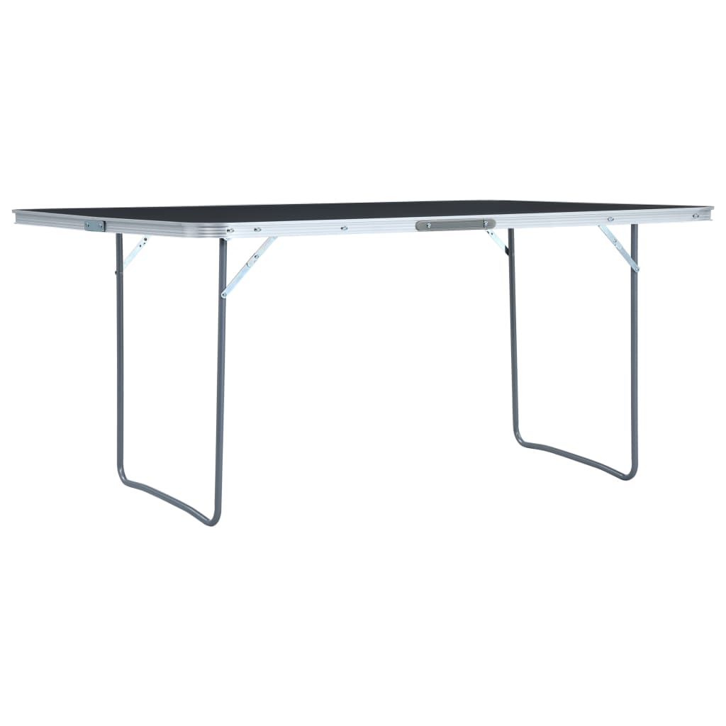 Foldable Camping Table Grey Aluminium 180x60 cm