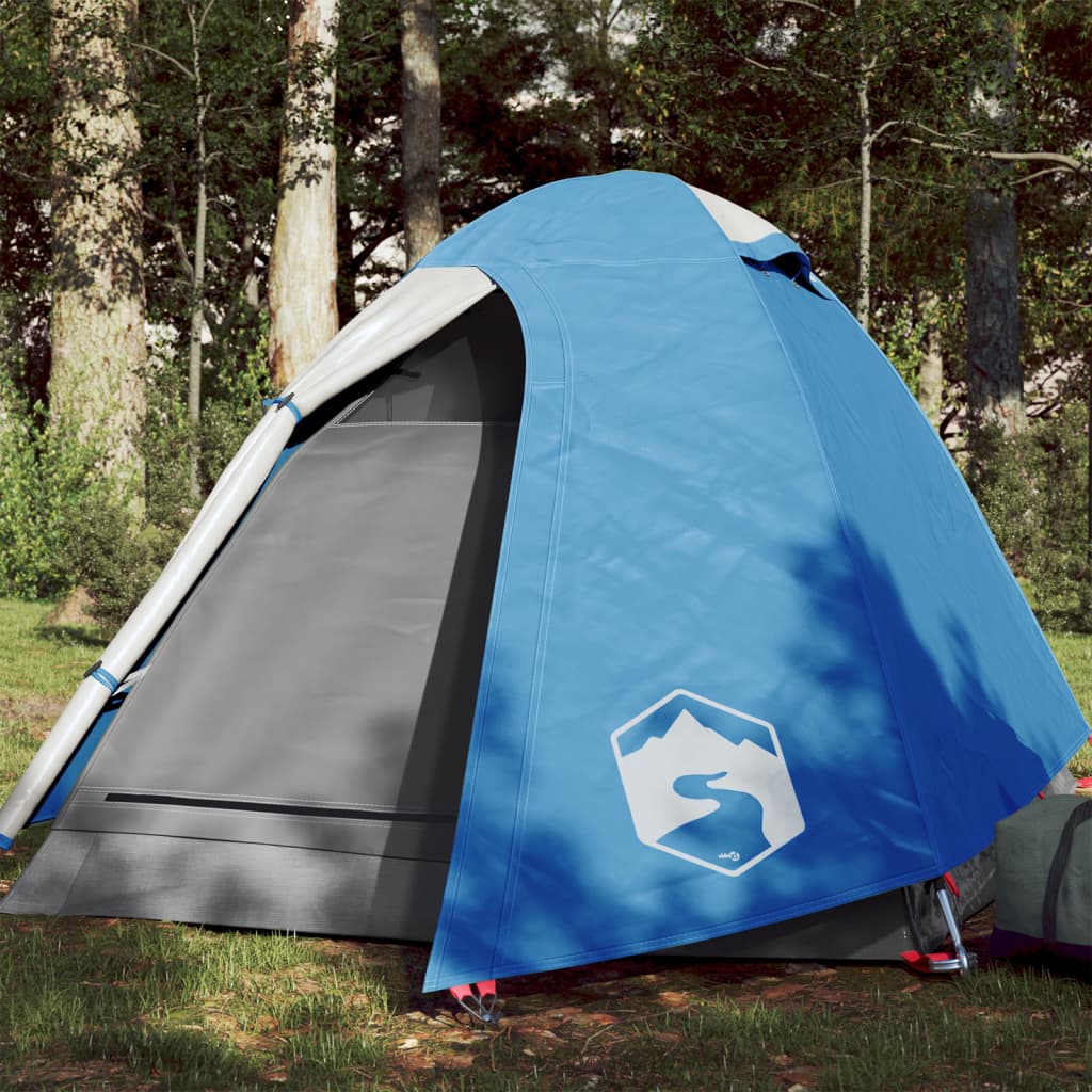 Camping Tent Dome 2-Person Blue Waterproof
