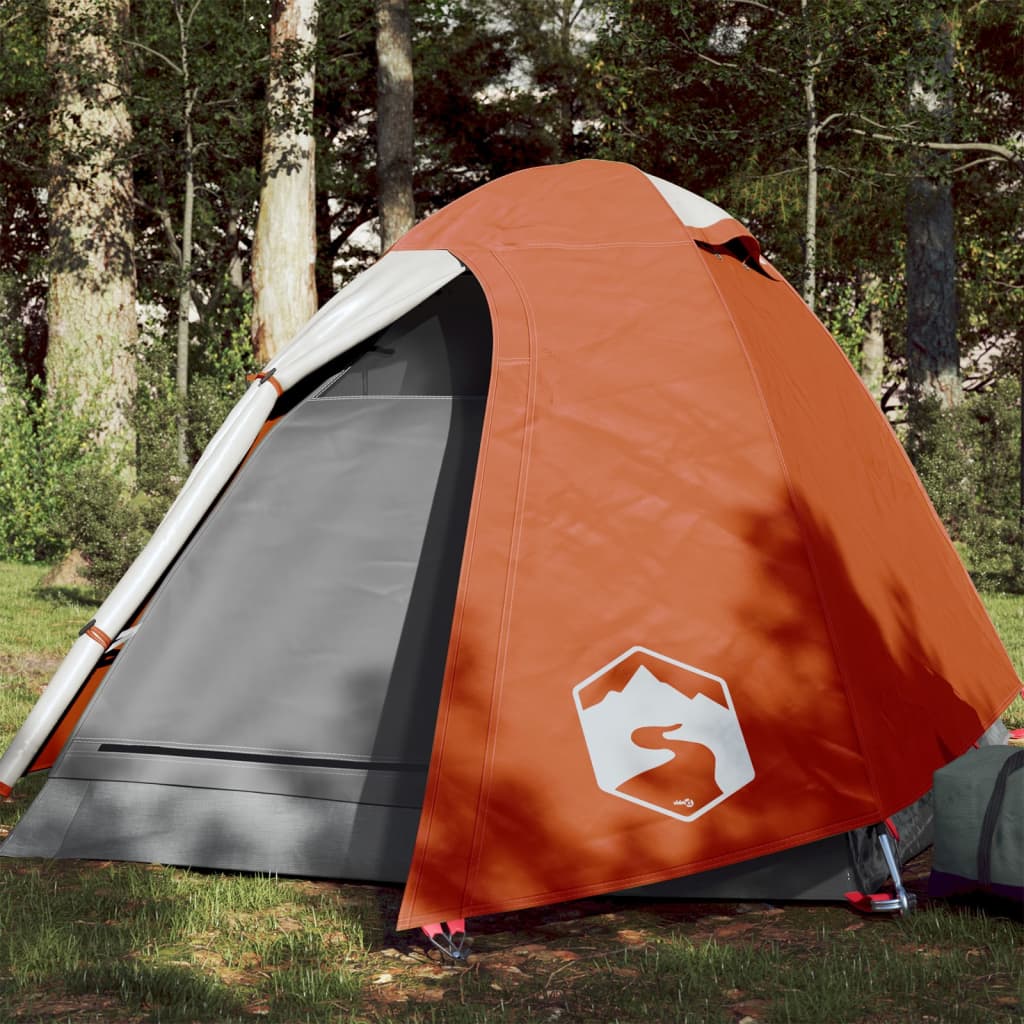 Camping Tent Dome 2-Person Orange Waterproof