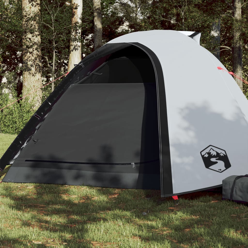 Camping Tent Dome 4-Person White Blackout Fabric Waterproof