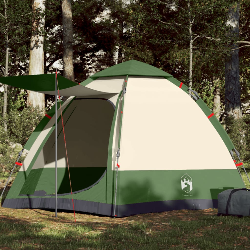 Camping Tent Cabin 4-Person Green Quick Release