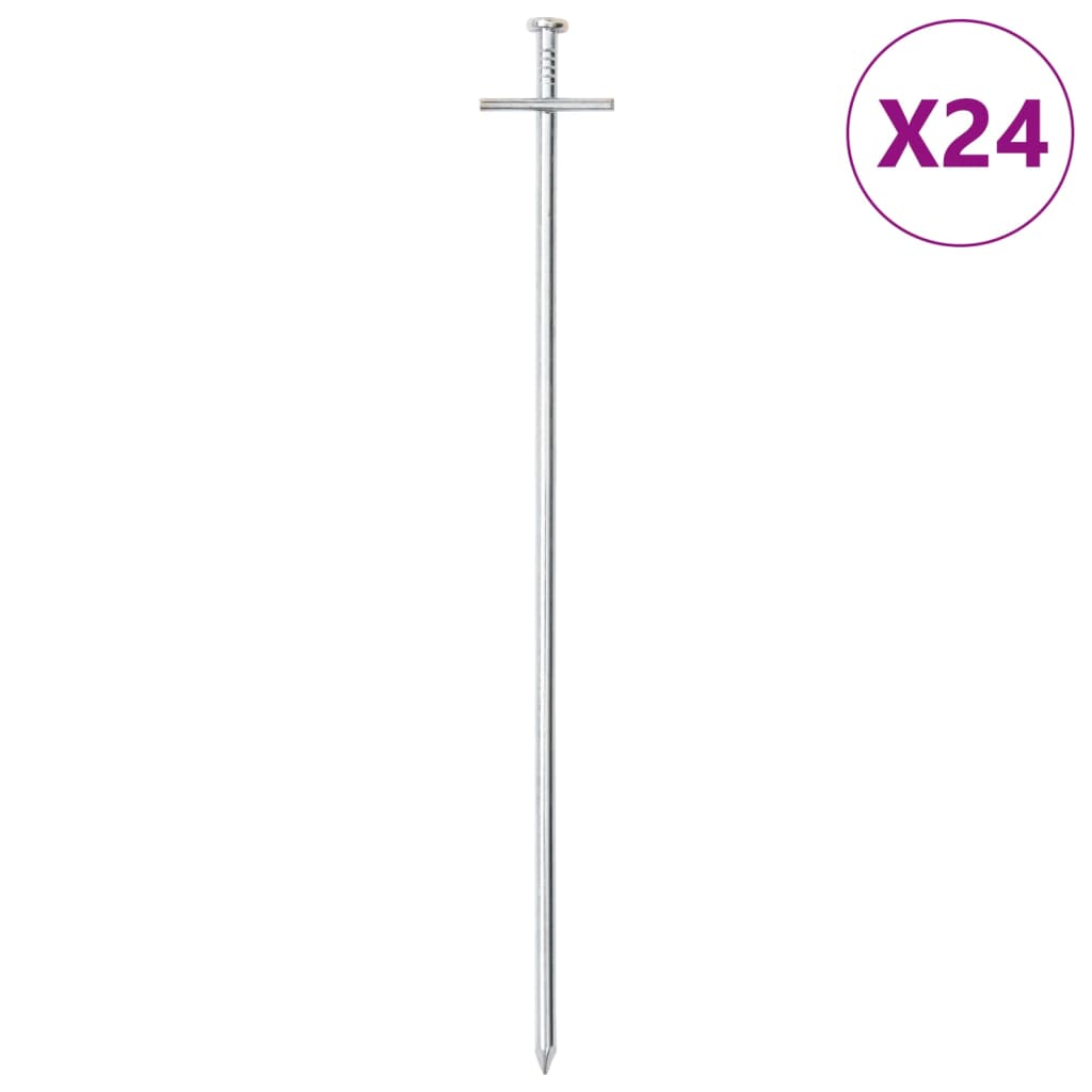 Tent Pegs 24 pcs 29,5 cm Ø6 mm Galvanised Steel