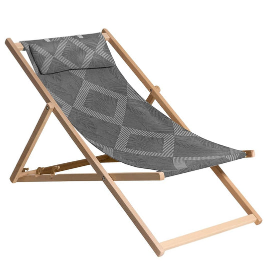 Madison Wooden Beach Chair "Demi" 55x90x87 cm Grey