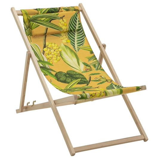 Madison Wooden Beach Chair "La Grave" 55x90x87 cm Yellow