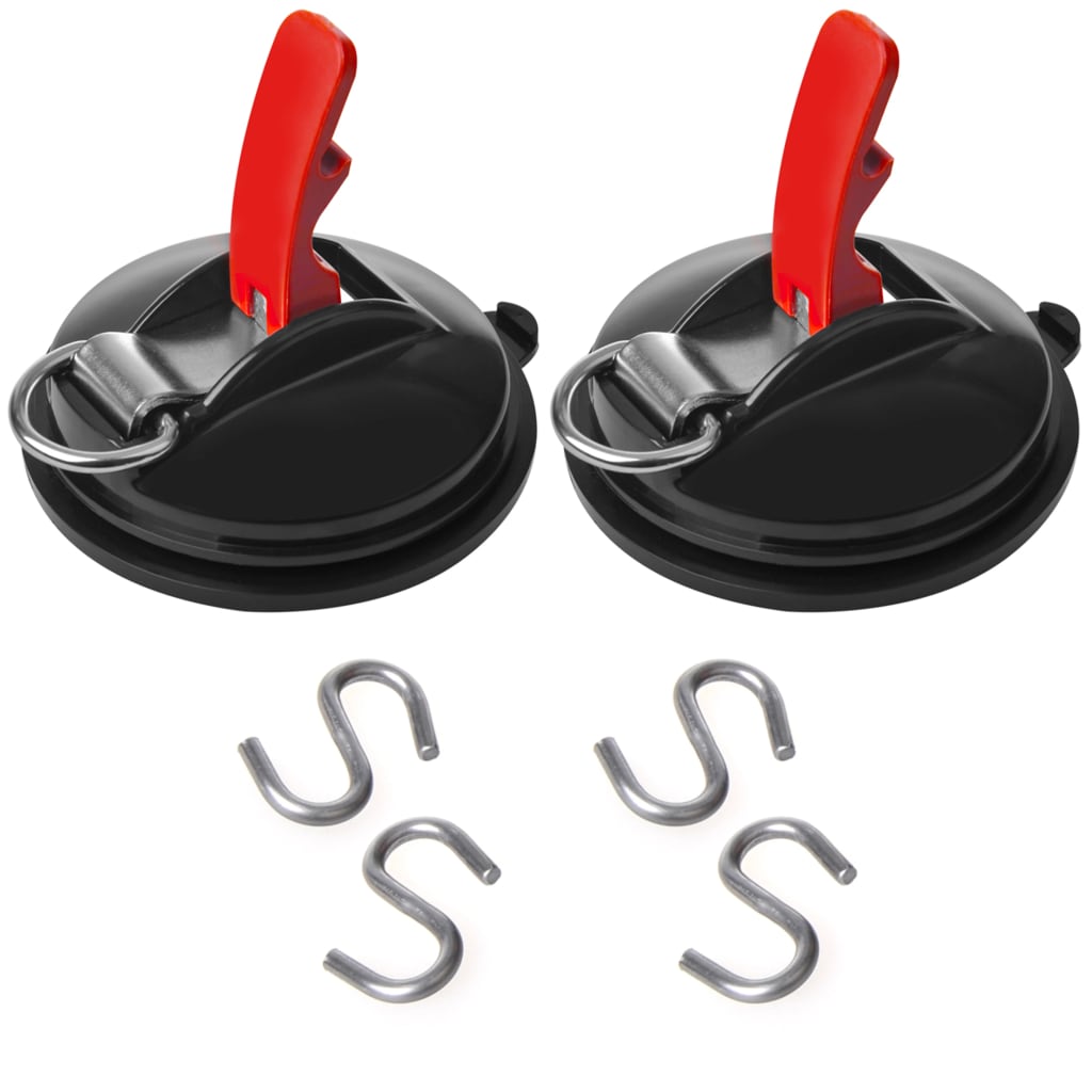 ProPlus 2 pcs Suction Cup Fasteners with Rings and 4 S-hooks (2x404094)