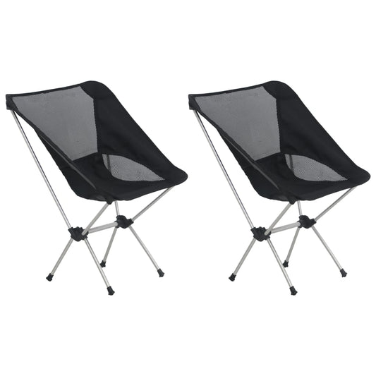 Folding Camping Chairs 2 pcs with Carry Bag 54x50x65 cm Aluminium