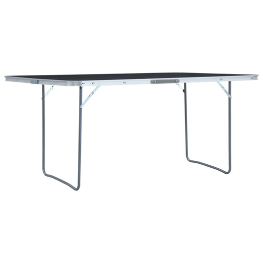 Foldable Camping Table Grey Aluminium 180x60 cm