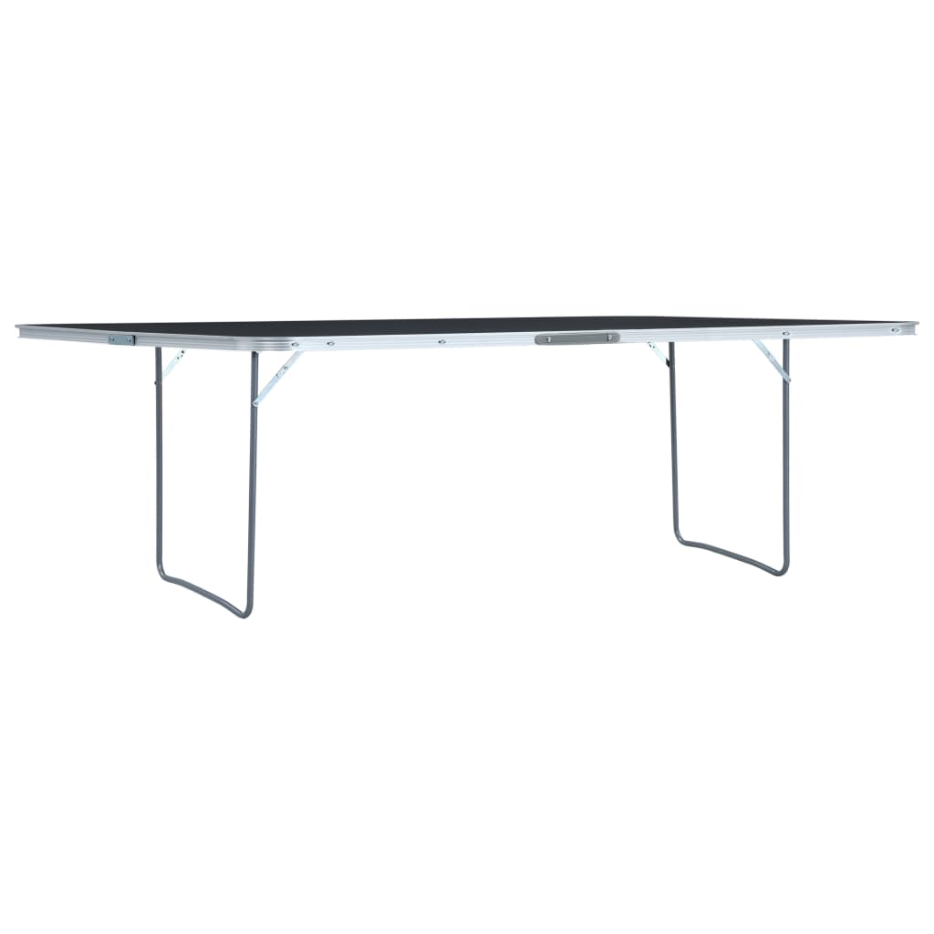 Foldable Camping Table Grey Aluminium 240x60 cm