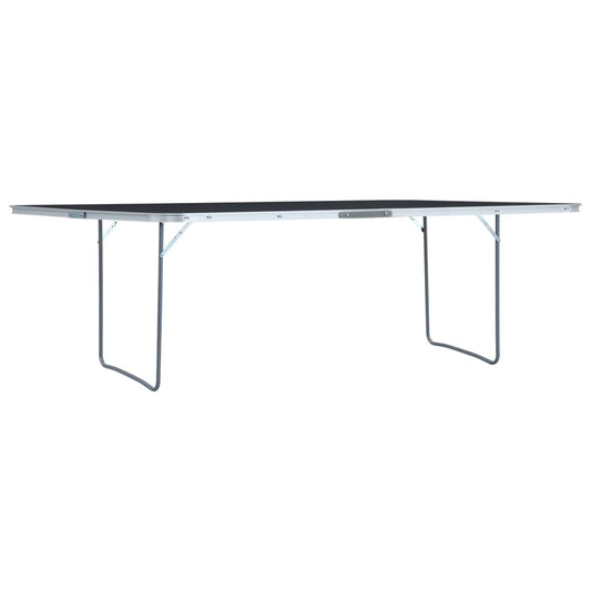 Foldable Camping Table Grey Aluminium 240x60 cm