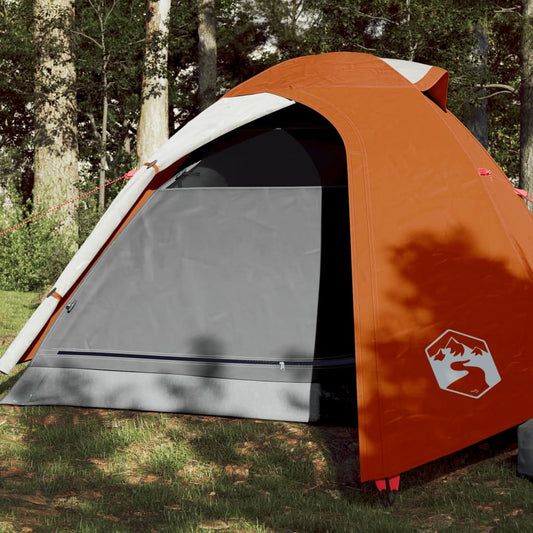 Camping Tent Dome 3-Person Orange Waterproof