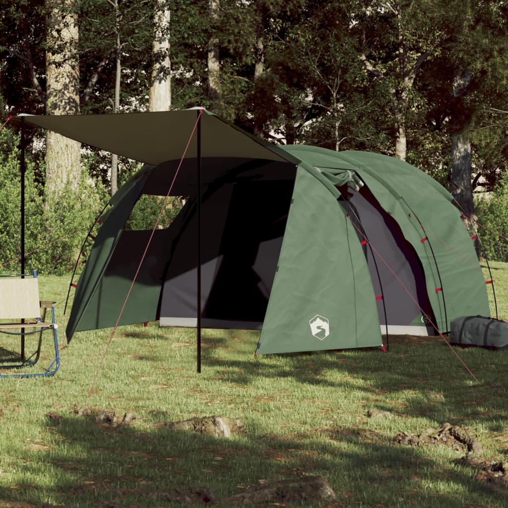 Camping Tent Tunnel 4-Person Green Waterproof