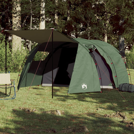 Camping Tent Tunnel 4-Person Green Waterproof