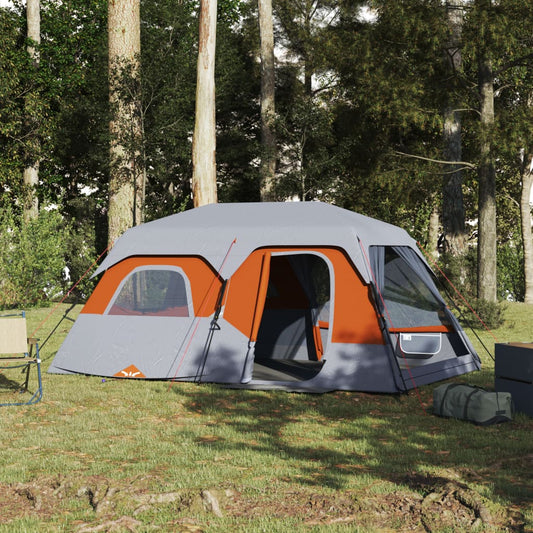 Family Tent 9-Person Grey and Orange Quick Release Waterproof