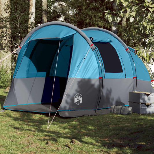Camping Tent Tunnel 4-Person Blue Waterproof
