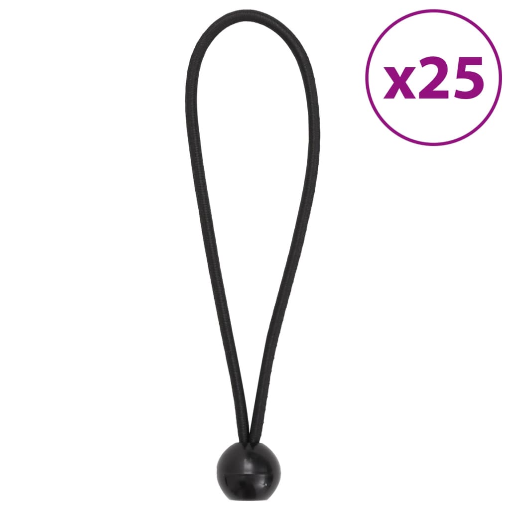Bungee Cords with Balls 25 pcs 21 x 0,5 cm