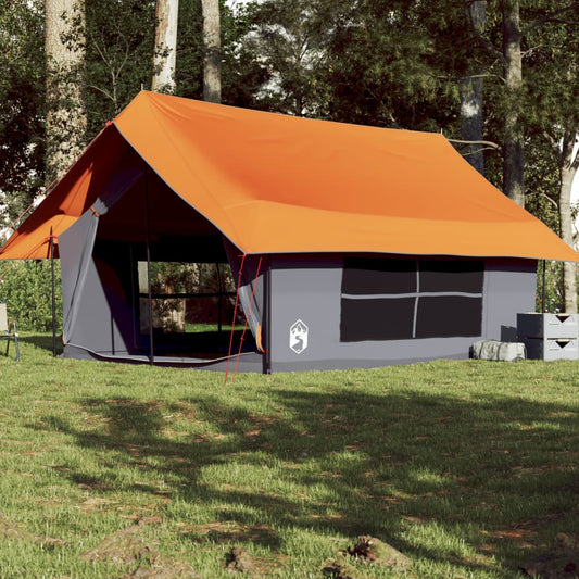 Camping Tent 5-Person Grey and Orange Waterproof