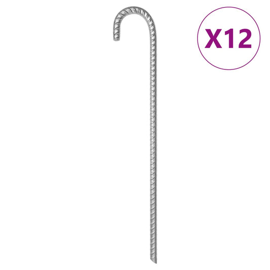 Tent Pegs 12 pcs 41,5 cm Ø12 mm Galvanised Steel