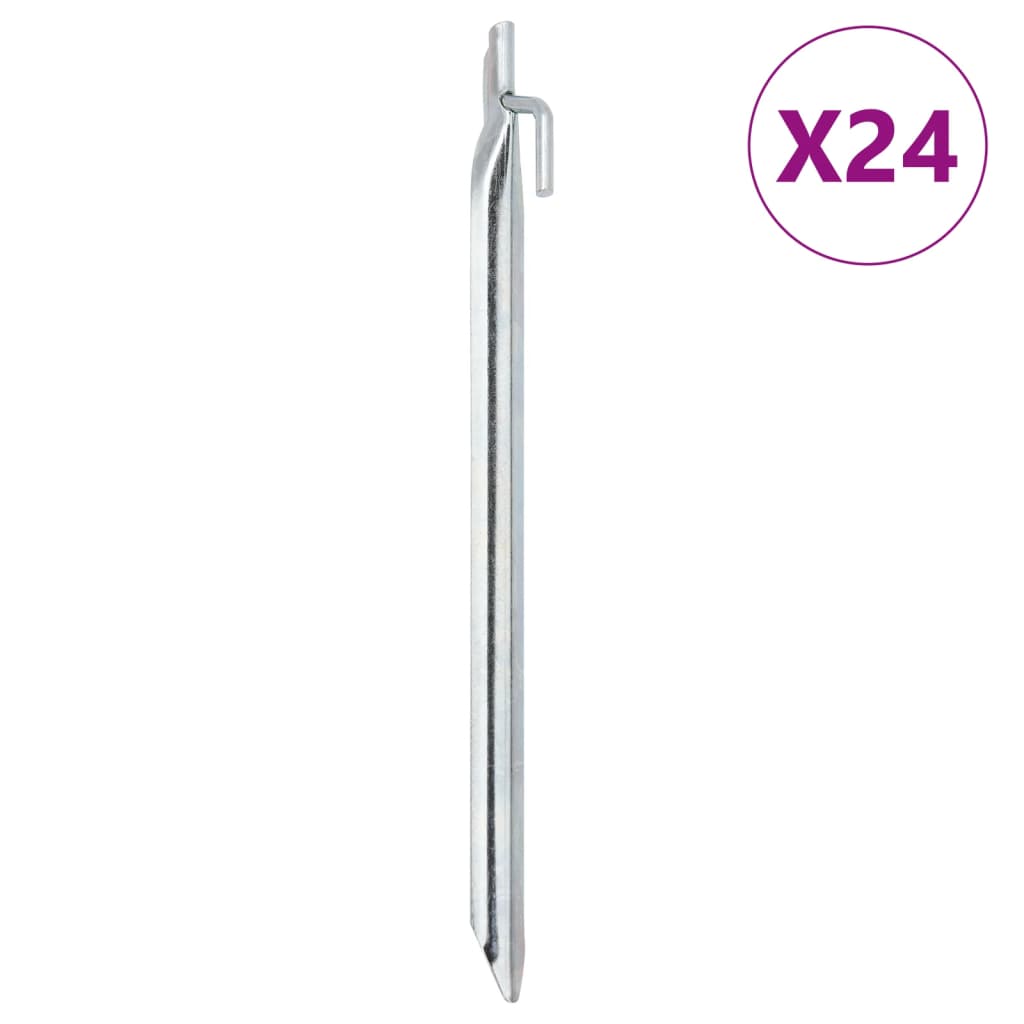 Tent Pegs 24 pcs V-shaped 29,5 cm Ø20 mm Galvanised Steel